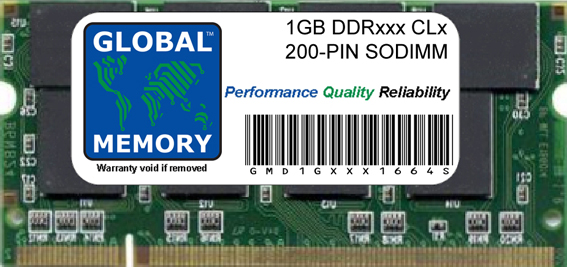 1GB DDR 266/333/400MHz 200-PIN SODIMM MEMORY RAM FOR HEWLETT-PACKARD LAPTOPS/NOTEBOOKS